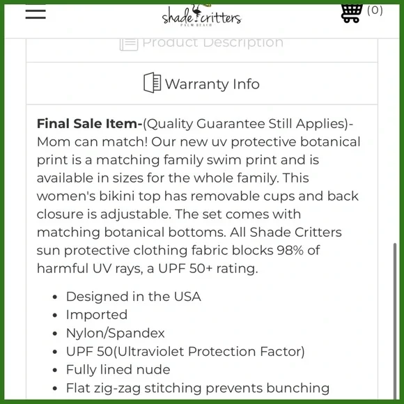 NWT UPF Bikini Top - Picture 9 of 9